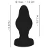 ANOS - tappo anale morbido rigato - 7 cm (nero)