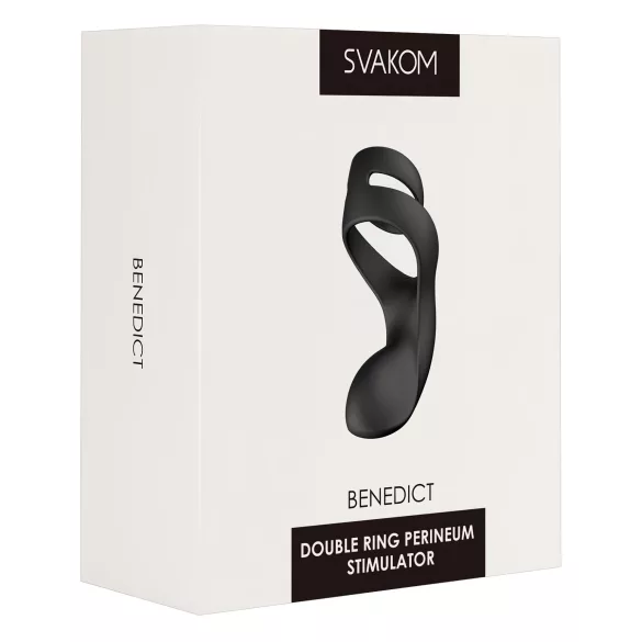 Svakom Benedict - anello fallico vibrante stimolatore perineo - silicone nero