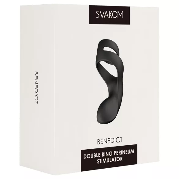 Svakom Benedict - anello fallico vibrante stimolatore perineo - silicone nero