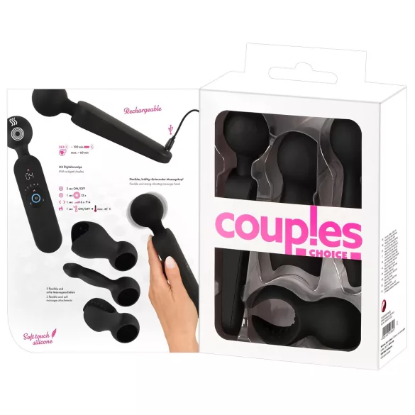 Couples Choice - vibratore massaggiante ricaricabile riscaldante - nero