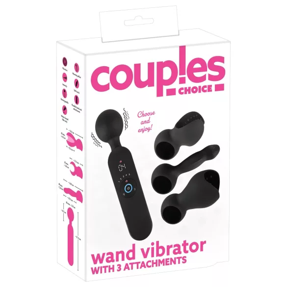 Couples Choice - vibratore massaggiante ricaricabile riscaldante - nero