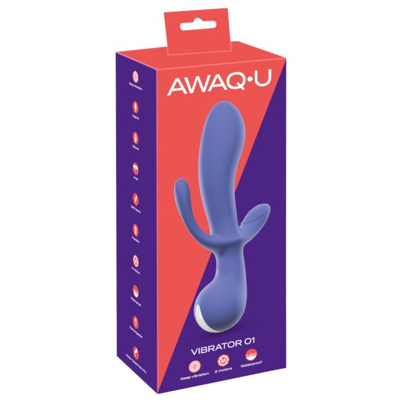 AWAQ.U 1 - vibratore ricaricabile a 3 rami (viola)