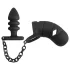 Black Velvets - gabbia pene in silicone con plug anale - nero