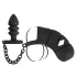 Black Velvets - gabbia pene in silicone con plug anale - nero