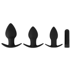   Black Velvets - set di vibratori anali ricaricabili - 3 pezzi - nero