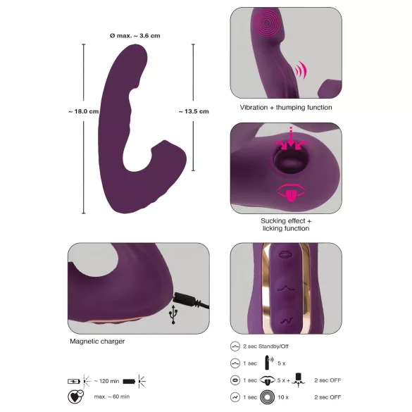 Javida - vibratore 4 in 1 per stimolazione del clitoride (viola)