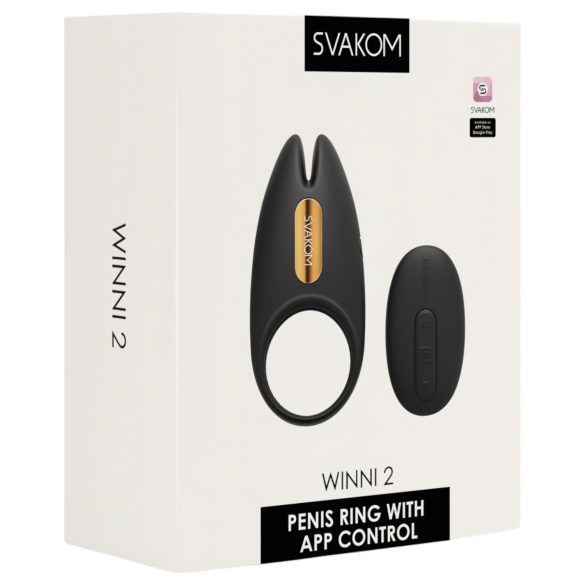 Svakom Winni 2 - anello vibrante per pene smart con telecomando (nero)