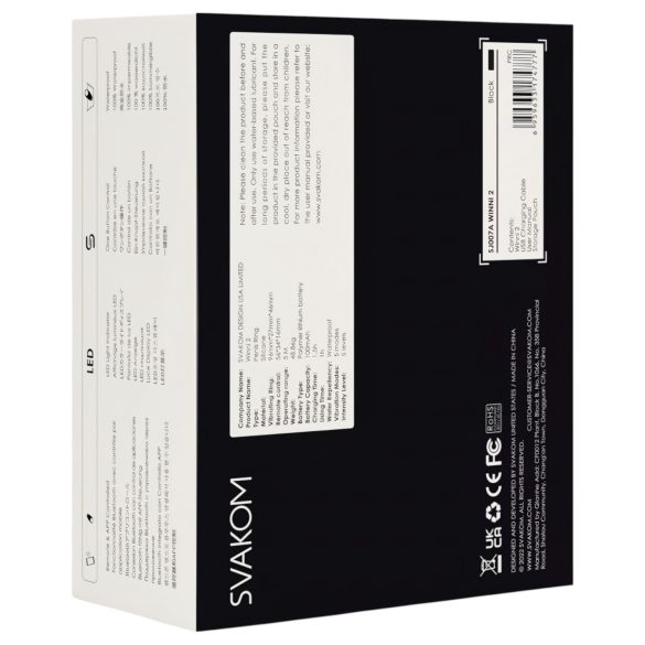 Svakom Winni 2 - anello vibrante per pene smart con telecomando (nero)