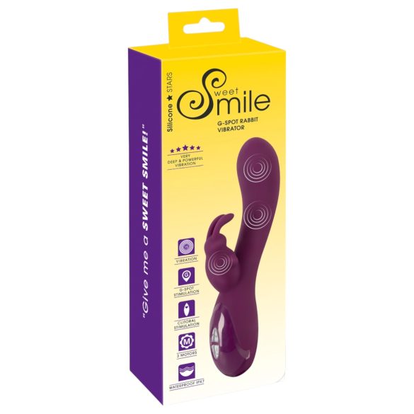 SMILE - Vibratore lila ricaricabile a 3 motori con braccio stimolante