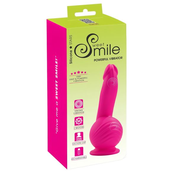 SMILE Powerful - vibratore con ventosa doppio motore ricaricabile rosa