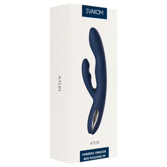 Svakom Aylin - vibratore vaginale con clitoride pulsante ricaricabile - blu