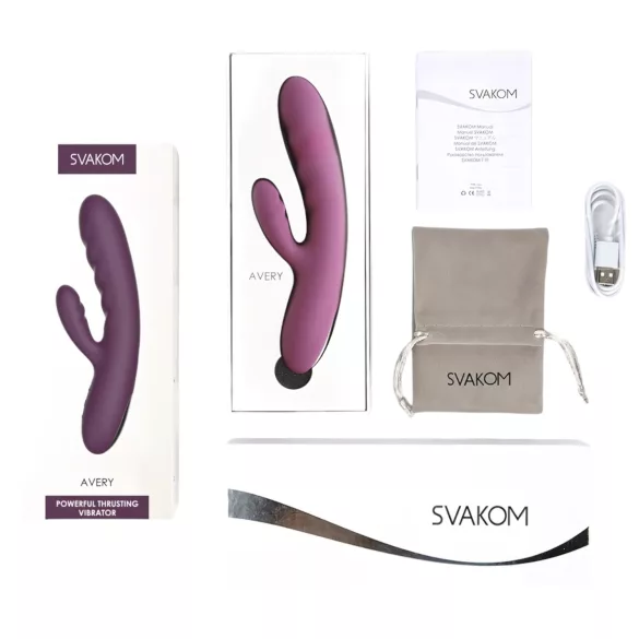 Svakom Avery - vibratore rabbit con funzione spinta ricaricabile