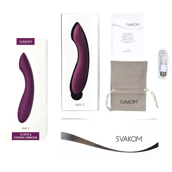 Svakom Amy 2 - vibratore per il punto G ricaricabile e impermeabile (viola)