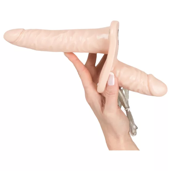 You2Toys - Strap-on doppio vibratore - color carne