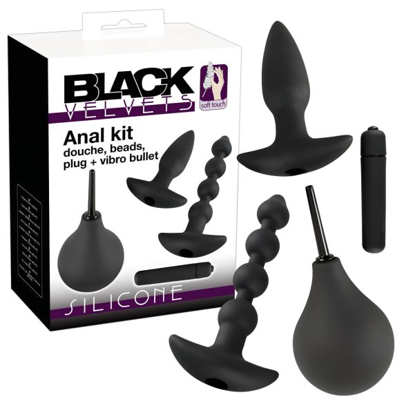 Black Velvets - kit plug anale vibrante - set 4 pezzi
