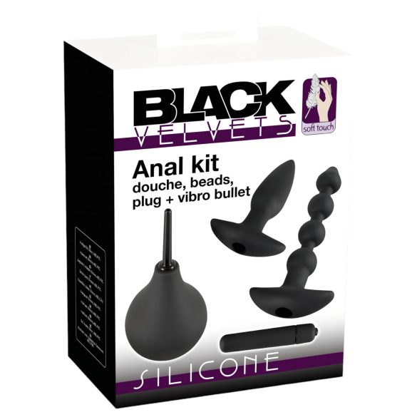 Black Velvets - kit plug anale vibrante - set 4 pezzi