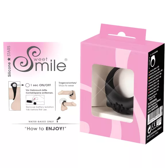 SMILE Stayer - anello fallico vibrante - nero