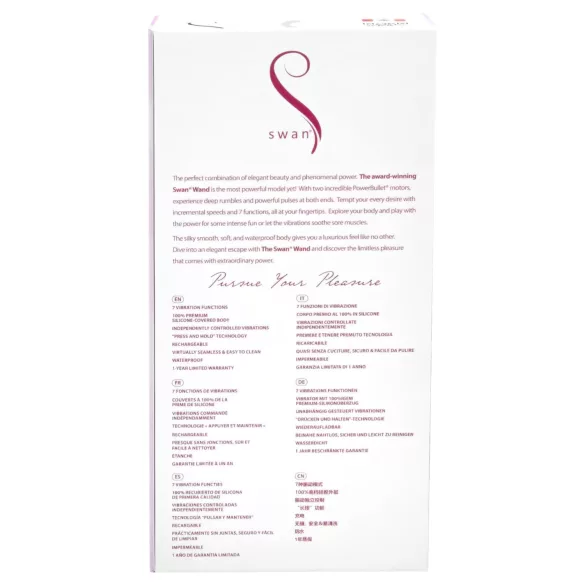 The Swan Wand - vibratore massaggiatore ricaricabile - silicone rosa