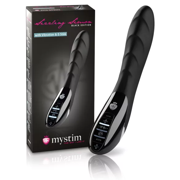 mystim Sizzling Simon - vibratore elettrostimolatore - silicone nero