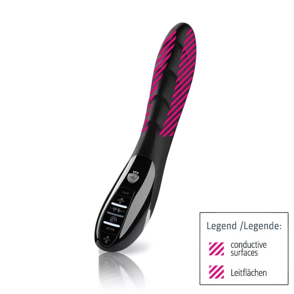 mystim Sizzling Simon - vibratore elettrostimolatore - silicone nero