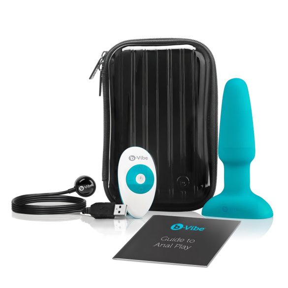 b-Vibe - vibratore anale rotante con perle ricaricabile - turchese