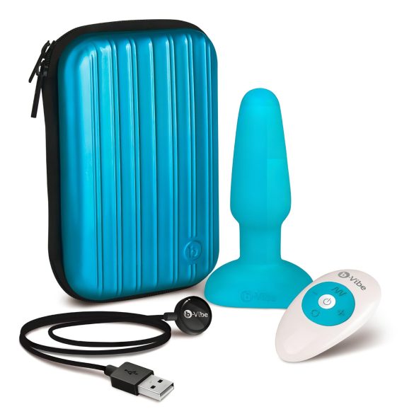 b-Vibe - vibratore anale rotante con perle ricaricabile - turchese