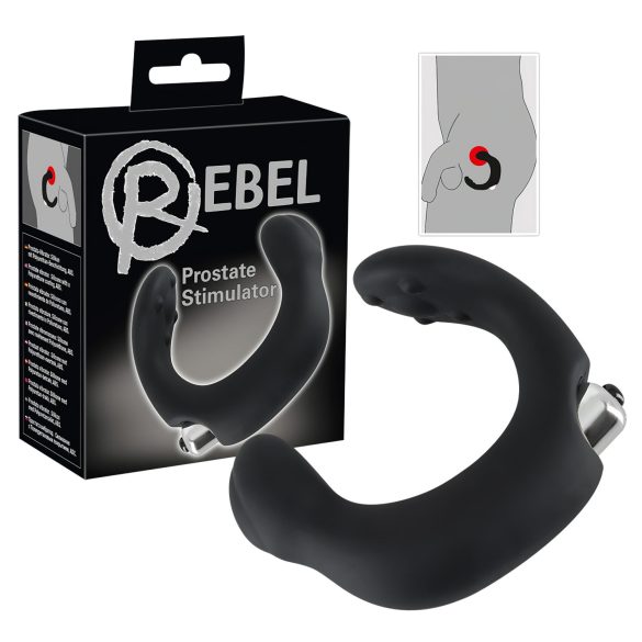 Rebel - vibratore prostatico curvo - silicone nero