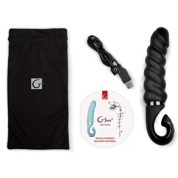 Gvibe G-jack 2 - vibratore nero in silicone impermeabile con batteria ricaricabile