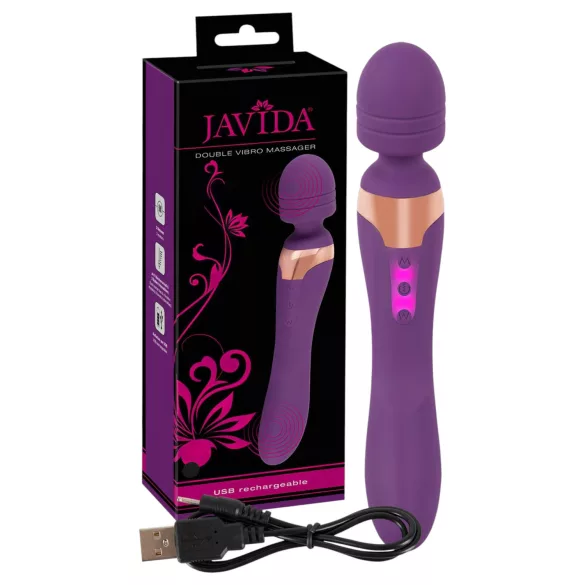 Javida Double - vibratore massaggiatore doppio - silicone viola