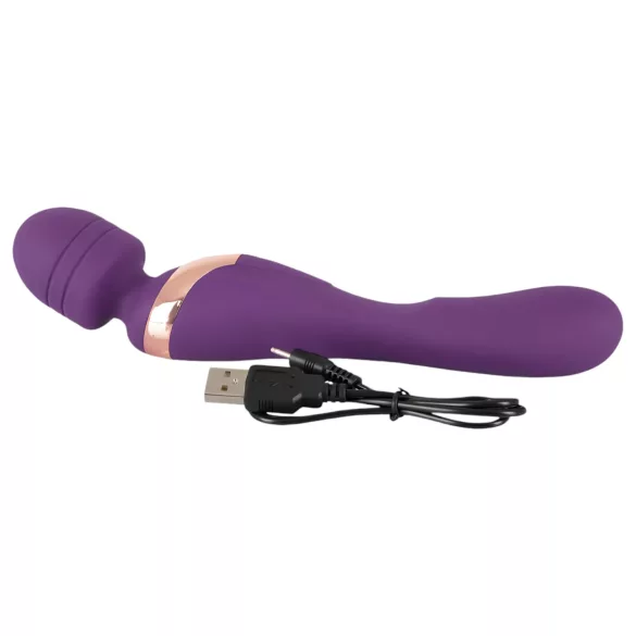 Javida Double - vibratore massaggiatore doppio - silicone viola