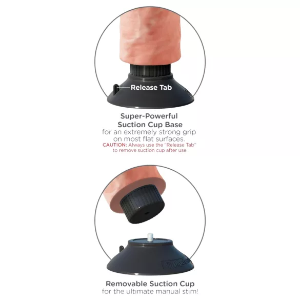King Cock - vibratore realistico con ventosa - 18 cm naturale