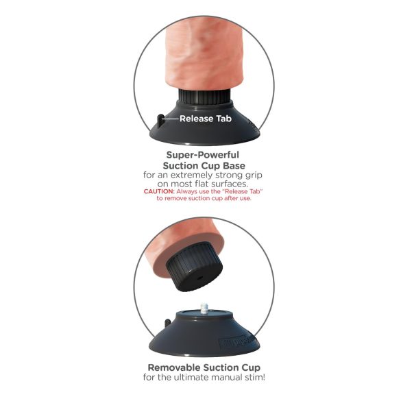 King Cock - vibratore realistico con ventosa - 25 cm - colore naturale
