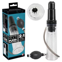 You2Toys - pompa per pene e masturbatore 2in1 trasparente