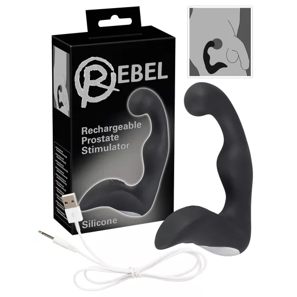 Rebel - vibratore prostatico ricaricabile - silicone nero