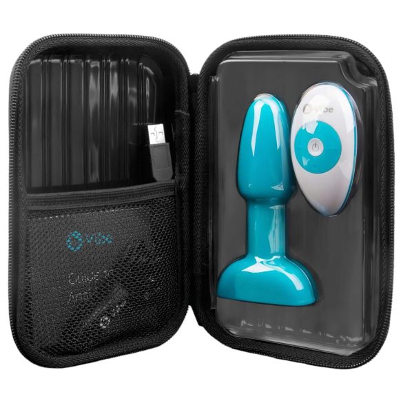 b-Vibe - Vibratore anale con perle rotanti - silicone turchese