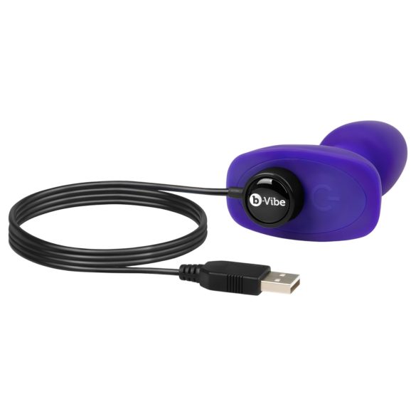 b-Vibe Rimming - vibratore anale con perle rotanti (viola)