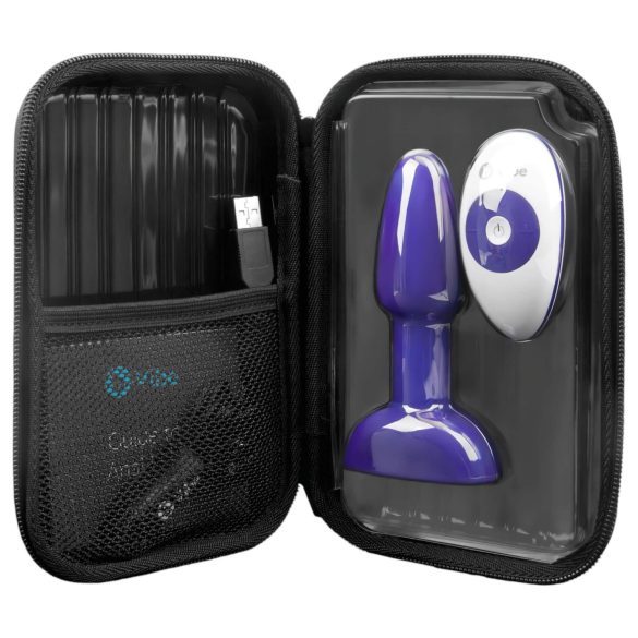 b-Vibe Rimming - vibratore anale con perle rotanti (viola)
