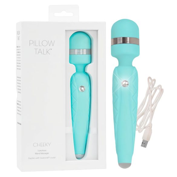 Pillow Talk Cheeky Wand - vibratore massaggiante ricaricabile - turchese