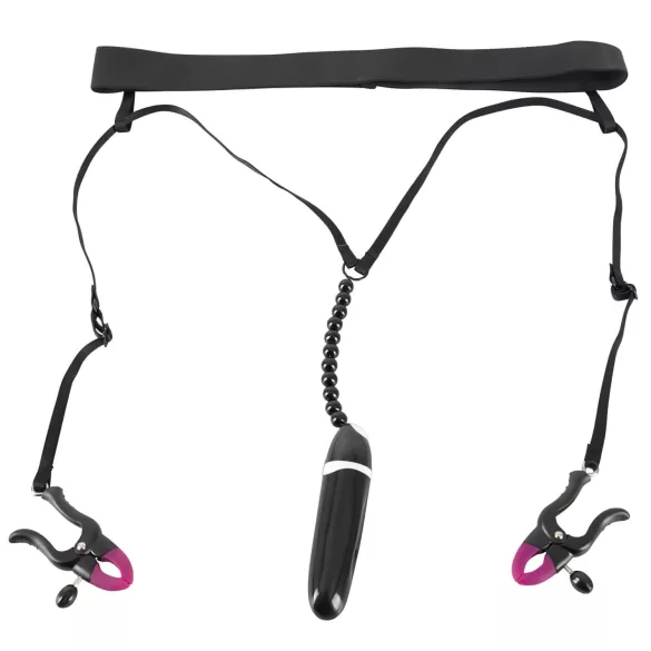 Bad Kitty - Pinza vibrante per labbra intime e slip - nero S-L