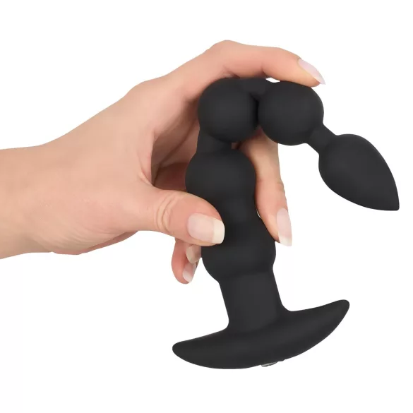 Black Velvets - vibratore anale ricaricabile 5 sfere in silicone nero
