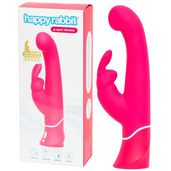 Happyrabbit - vibratore punto G impermeabile con stimolatore clitoride - rosa