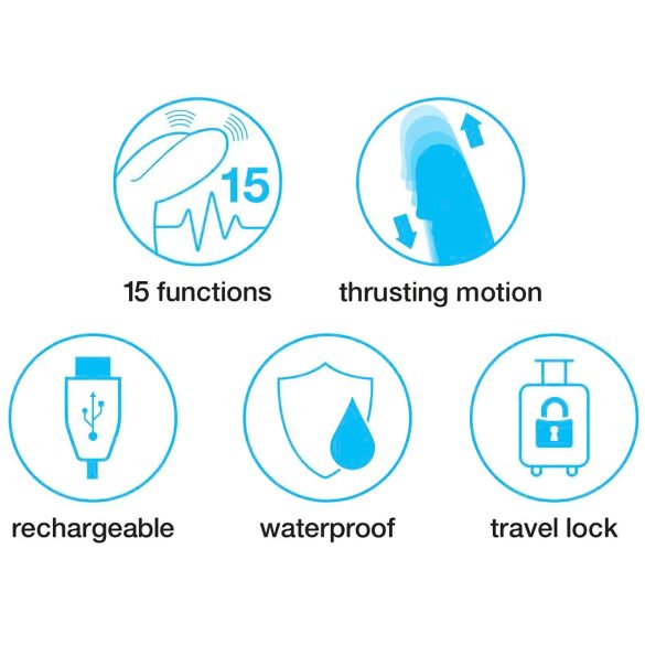 Happyrabbit Thrusting - vibratore rabbit ricaricabile con movimento spinta rosa