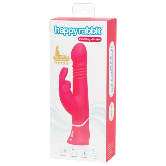 Happyrabbit Thrusting - vibratore rabbit ricaricabile con movimento spinta rosa