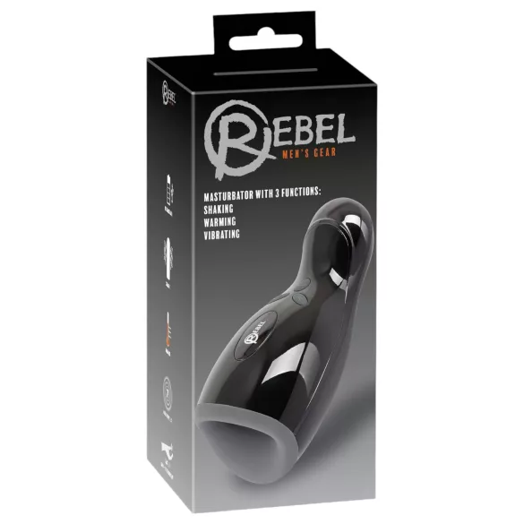 Rebel - masturbatore riscaldabile vibrante movimento su e giù - nero