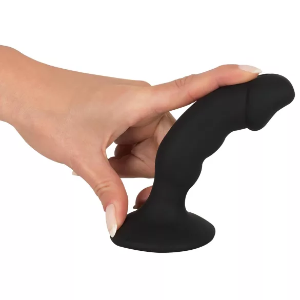 Black Velvets - vibratore anale con pene ricaricabile - silicone nero