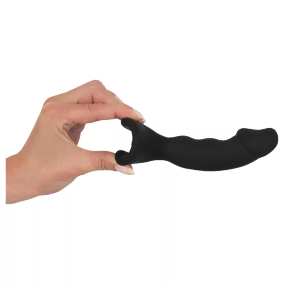 Black Velvets - vibratore anale con pene ricaricabile - silicone nero
