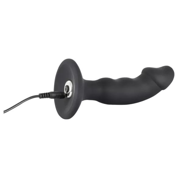 Black Velvets - vibratore anale con pene ricaricabile - silicone nero