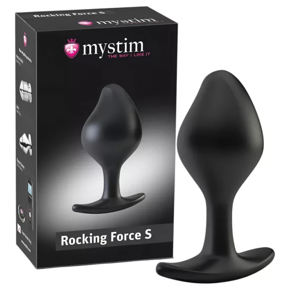 mystim Rocking Force S - plug anale elettrico - piccolo (nero)