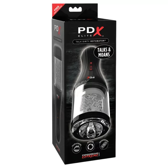PDX Elite - masturbatore automatico uomo - trasparente nero