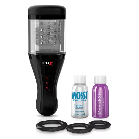 PDX Elite - masturbatore automatico uomo - trasparente nero